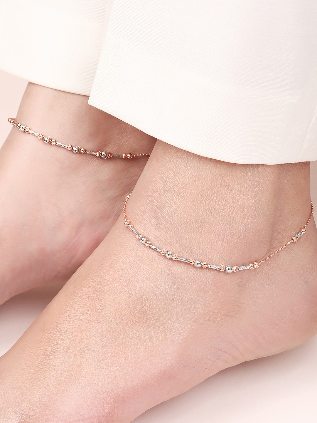 

Zavya Set of 2 Rhodium Plated 925 Pure Silver Anklet
