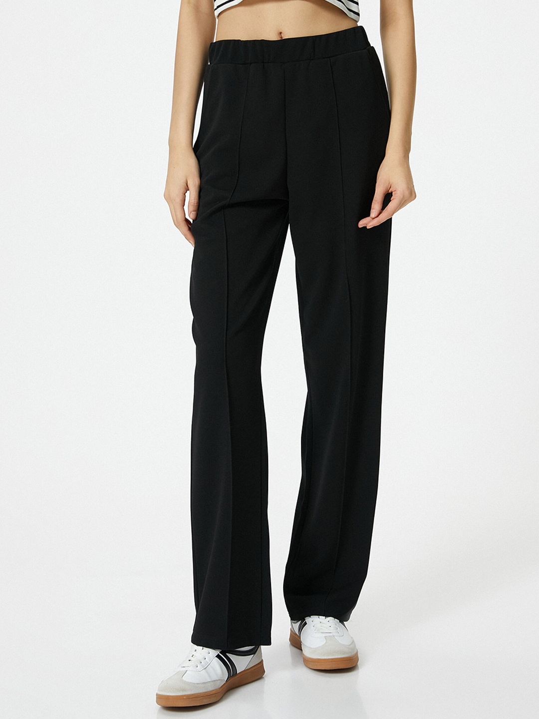 

Koton Women Mid Rise Trousers, Black