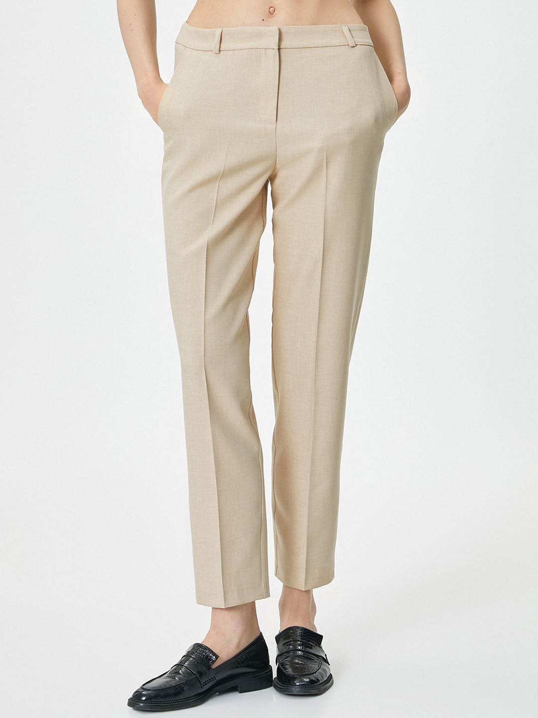 

Koton Women Mid-Rise Trouser, Beige