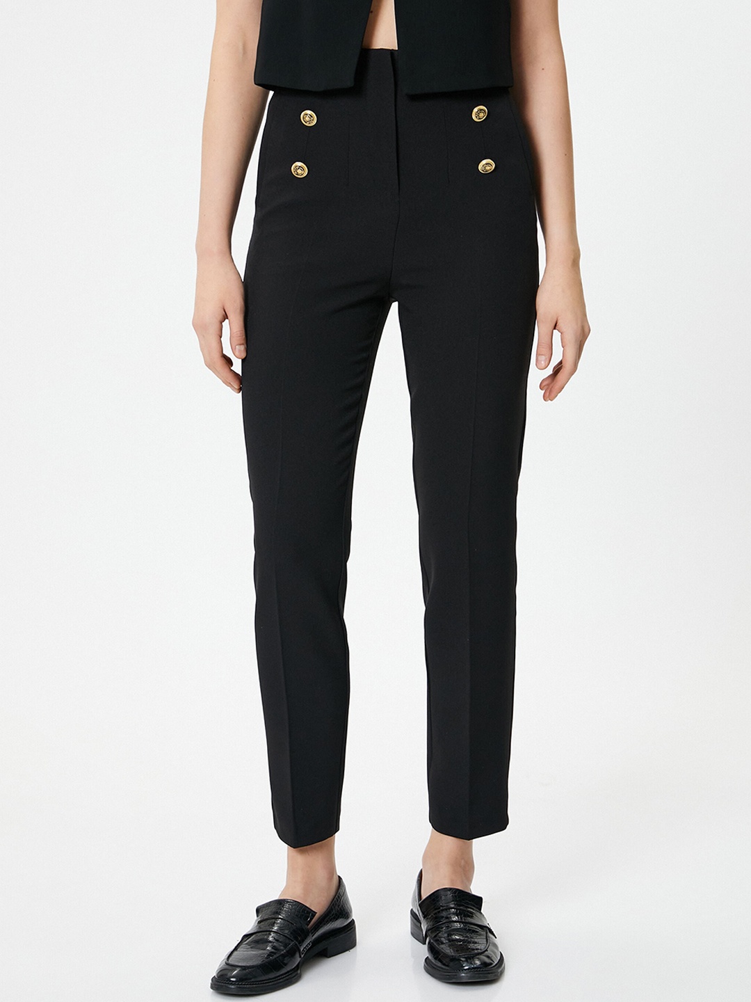 

Koton Women High-Rise Trouser, Black