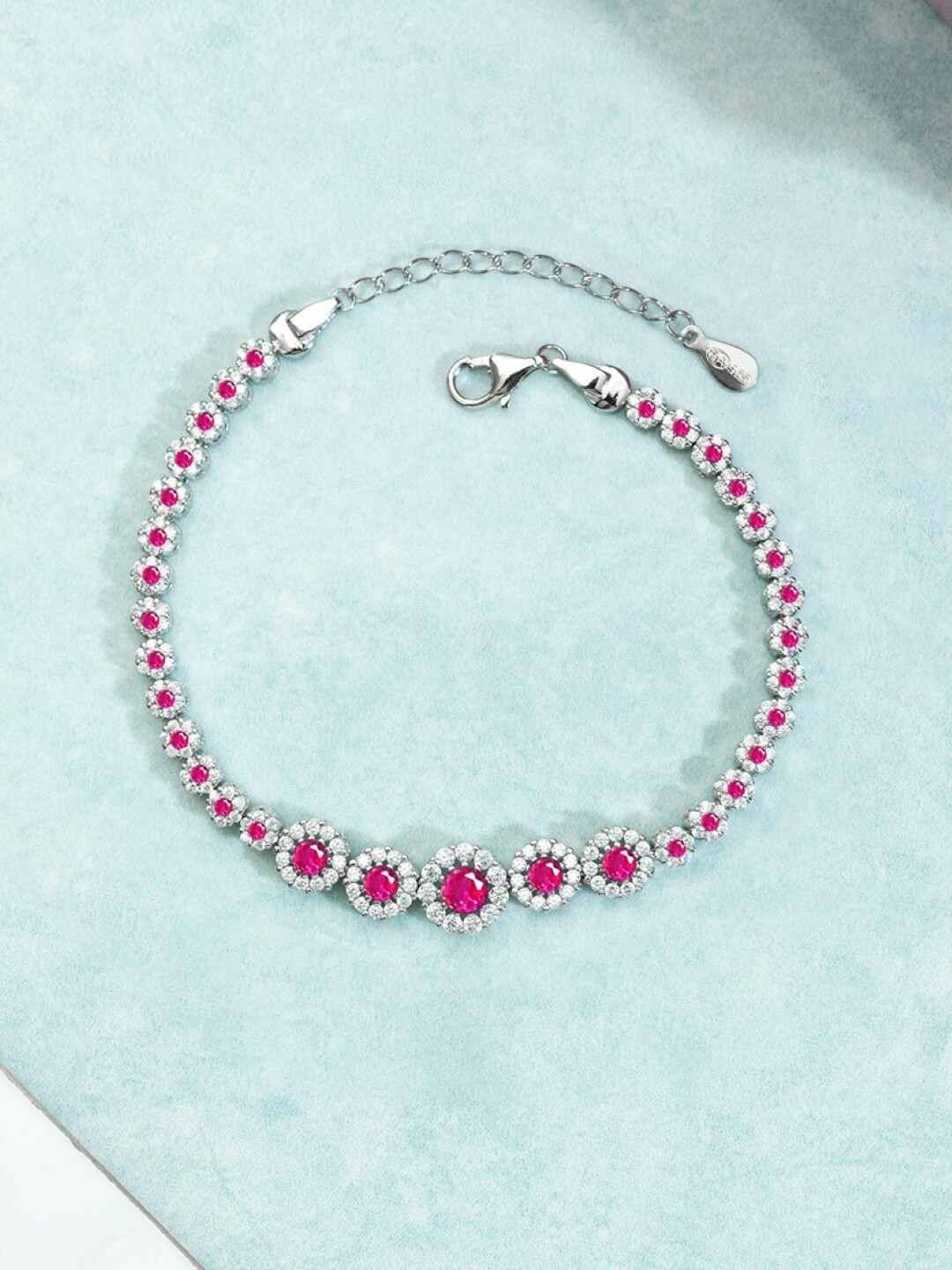 

Zavya 925 Sterling Silver Cubic Zirconia Rhodium-Plated Wraparound Bracelet