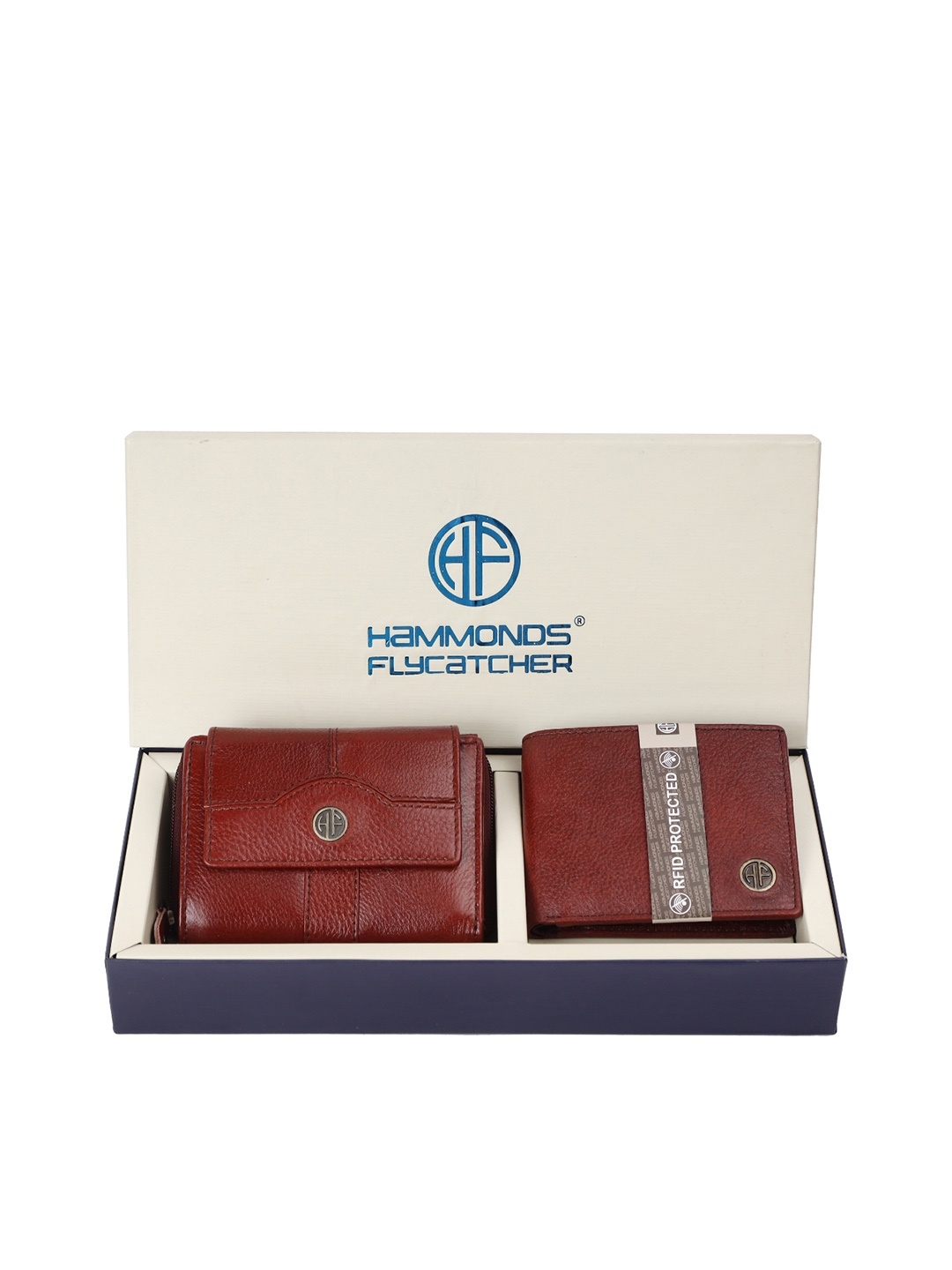 

HAMMONDS FLYCATCHER Unisex 2 Textured Leather Two Fold Wallet, Brown