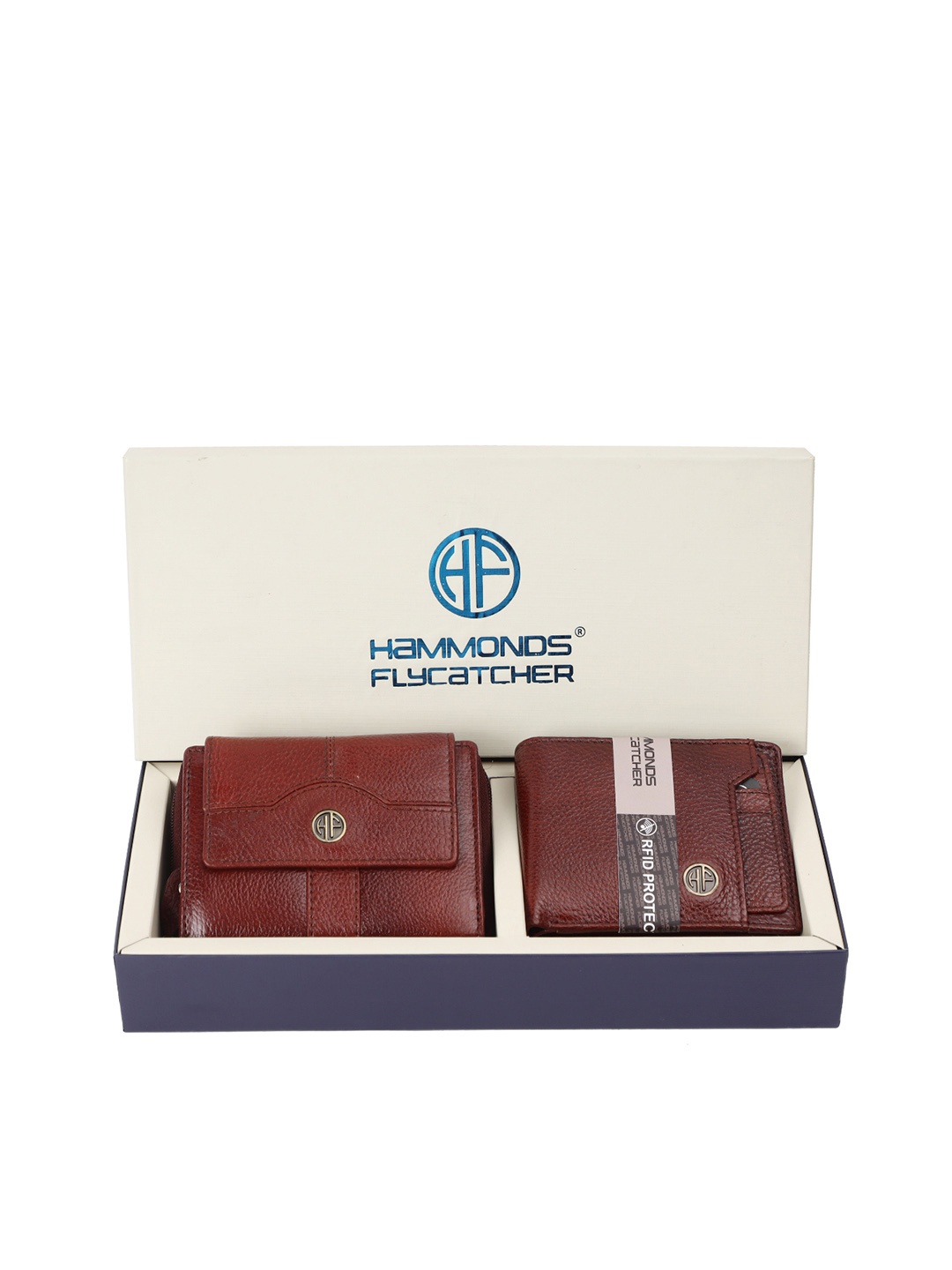 

HAMMONDS FLYCATCHER Unisex 2 Textured Leather Two Fold Wallet, Brown
