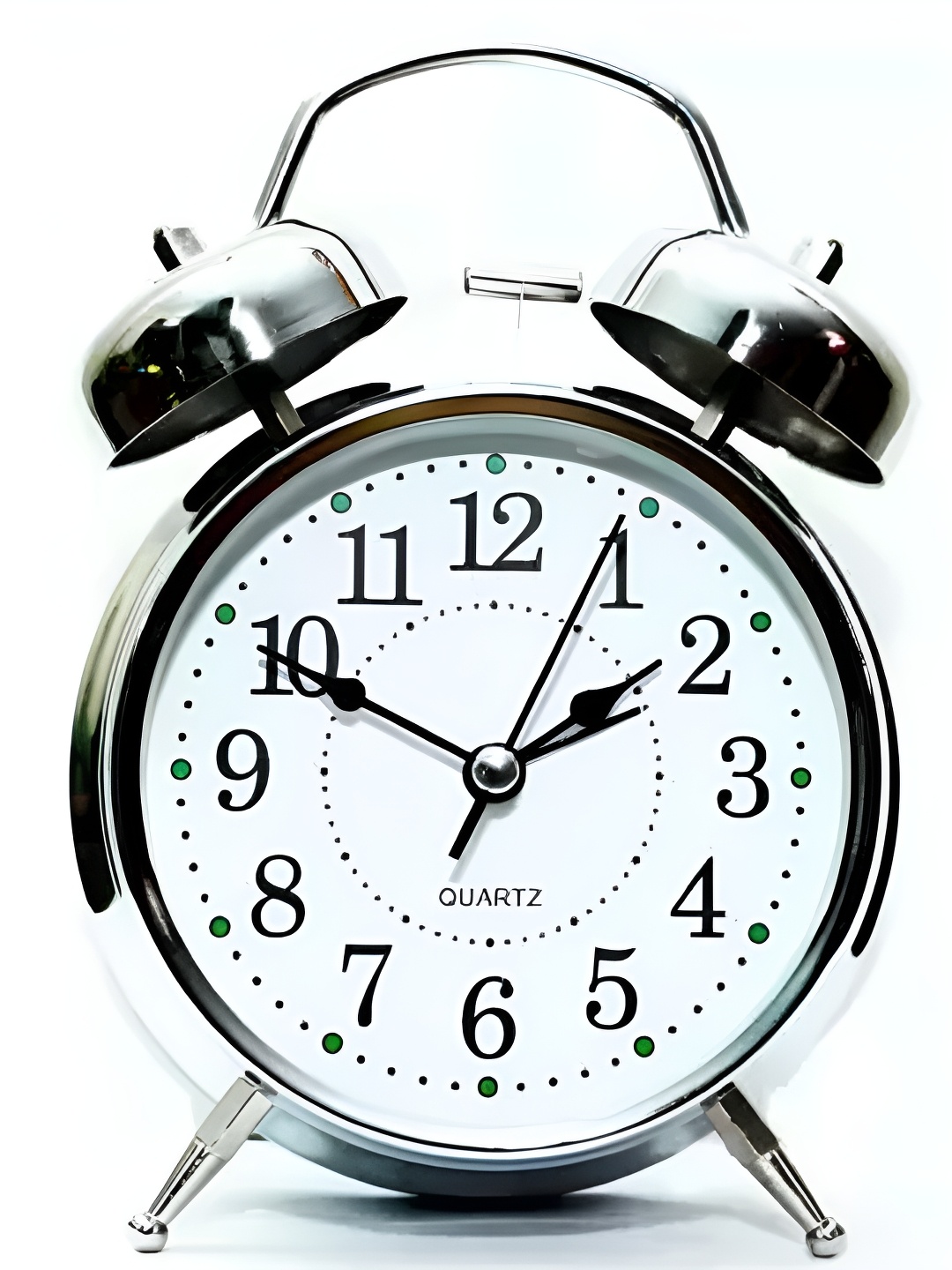 

Sigaram Silver Toned Round Regular Alarm Clock