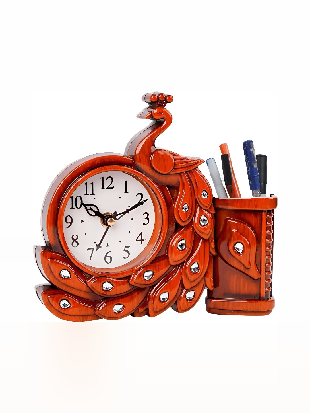 

Sigaram Brown Textured Round Contemporary Wall Clock