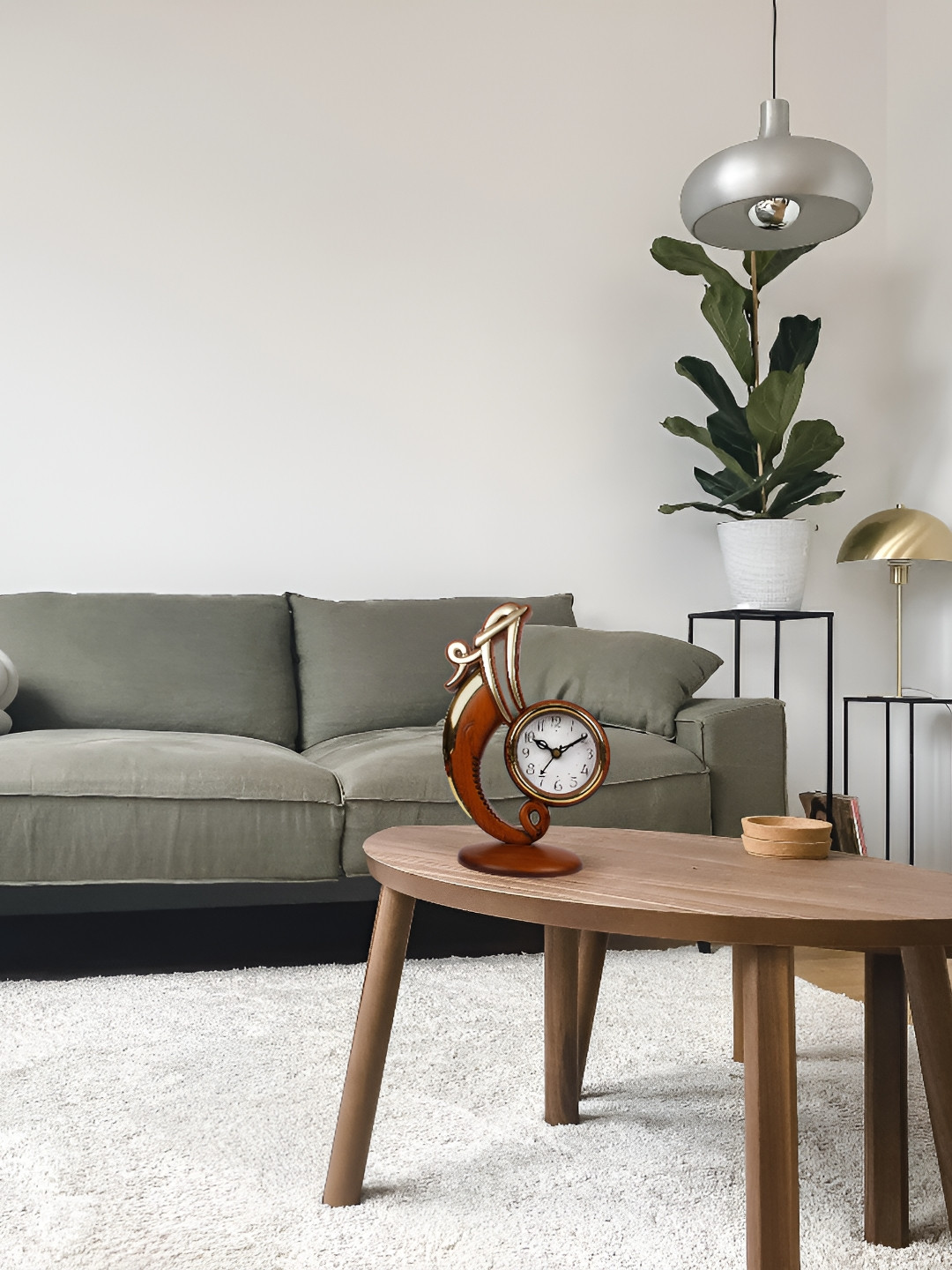 

Sigaram Brown Contemporary Round Table Clock