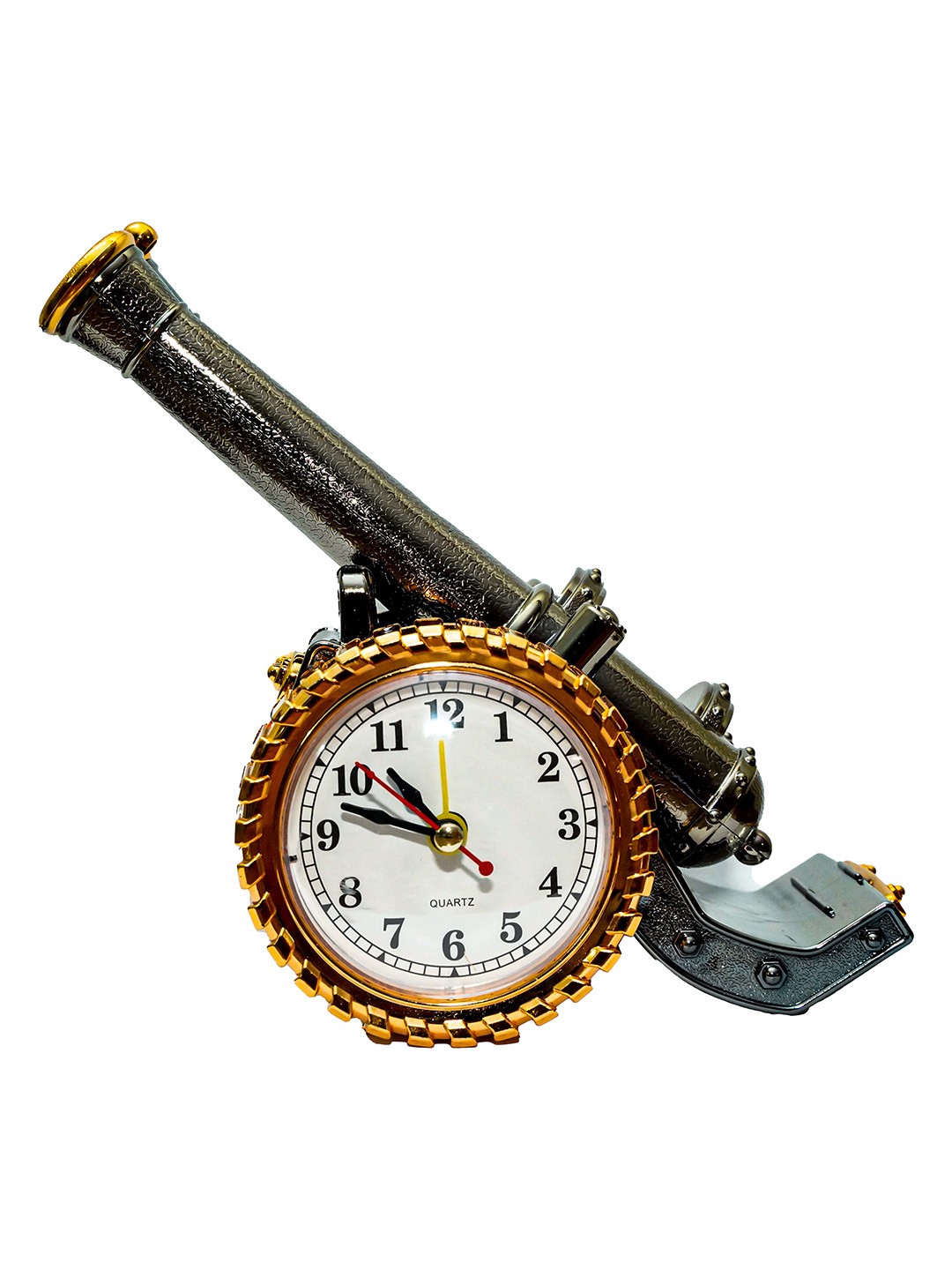 

Sigaram Black & Gold-toned Textured Abstract Shaped Contemporary Table Clock