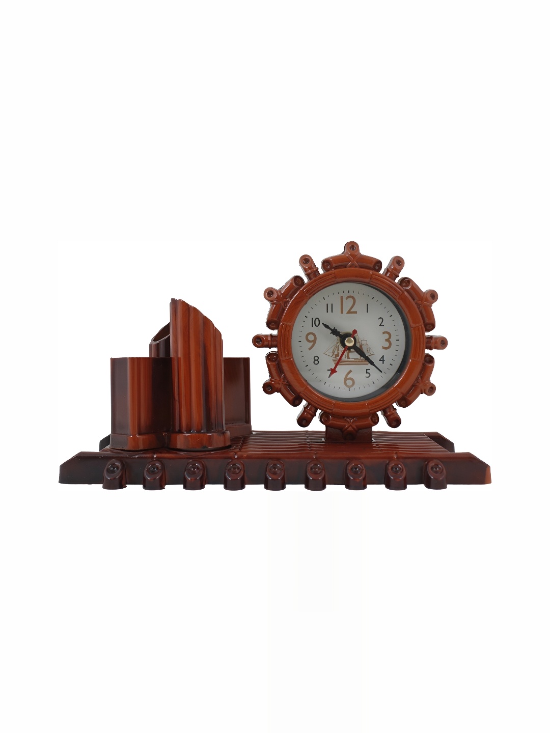 

Sigaram Brown Round Contemporary Table Clock