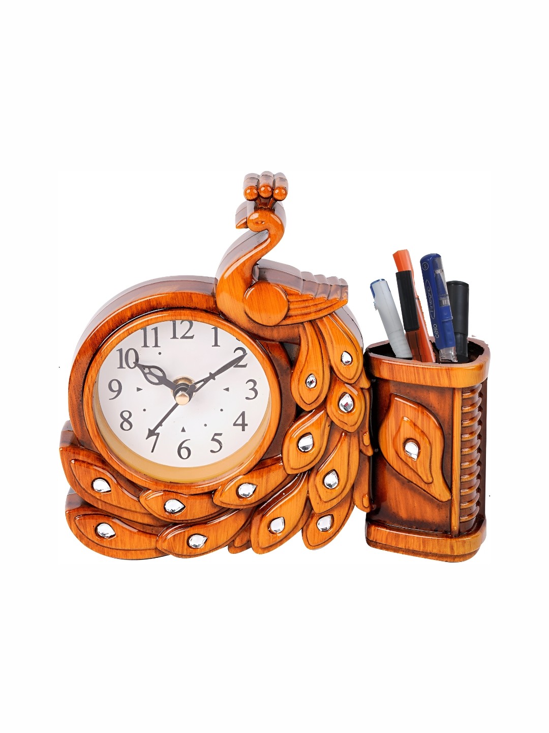

Sigaram Brown Textured Round Contemporary Table Clock