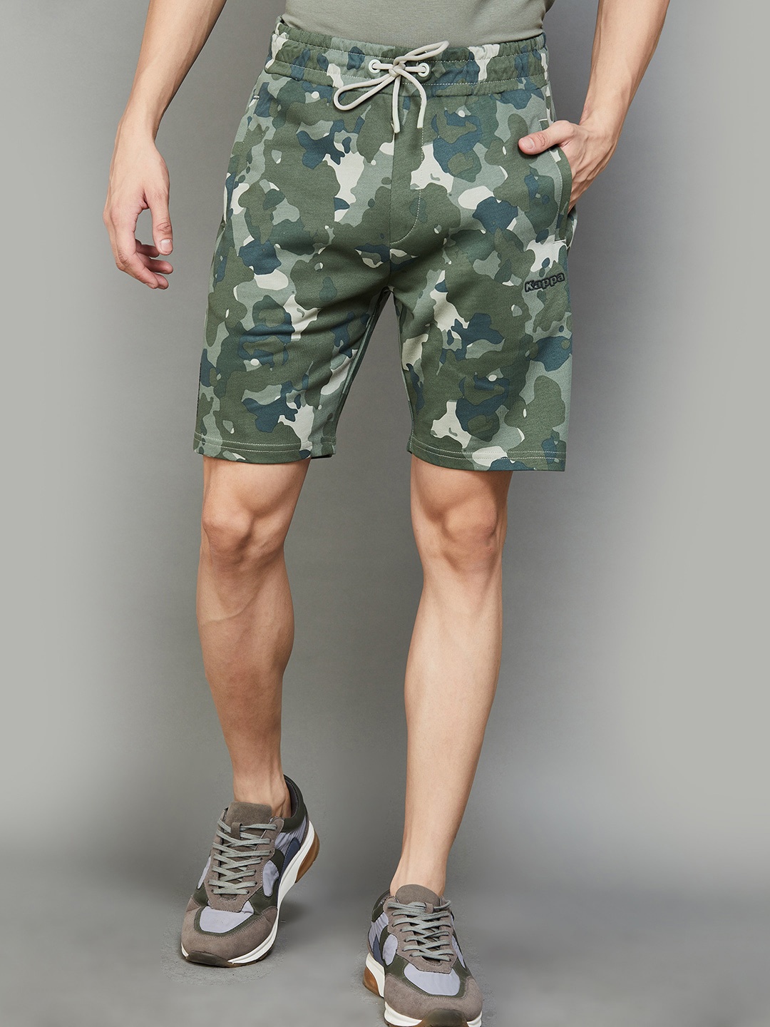 

Kappa Men Mid Rise Camouflage Printed Shorts, Olive