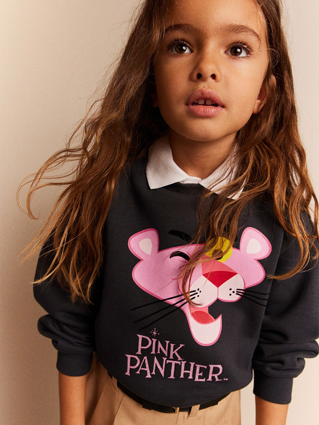 

H&M Girls Printed Sweatshirt, Grey