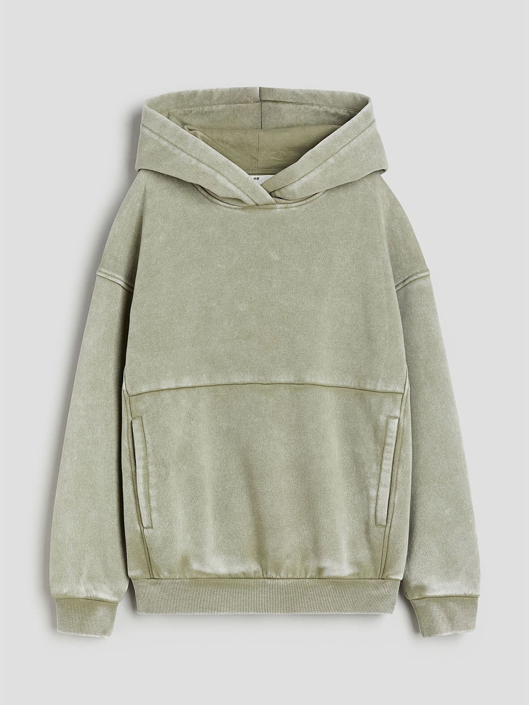 H&M Boys Oversized Washed-Look Hoodie, Green