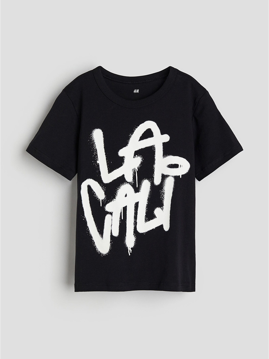 

H&M Boys Printed Cotton T-shirt, Black