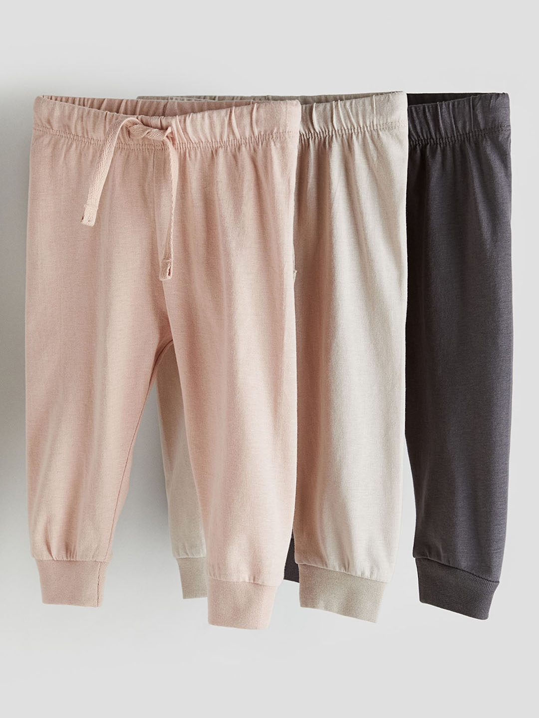 

H&M Boys 3-Pack Cotton Jersey Joggers, Pink