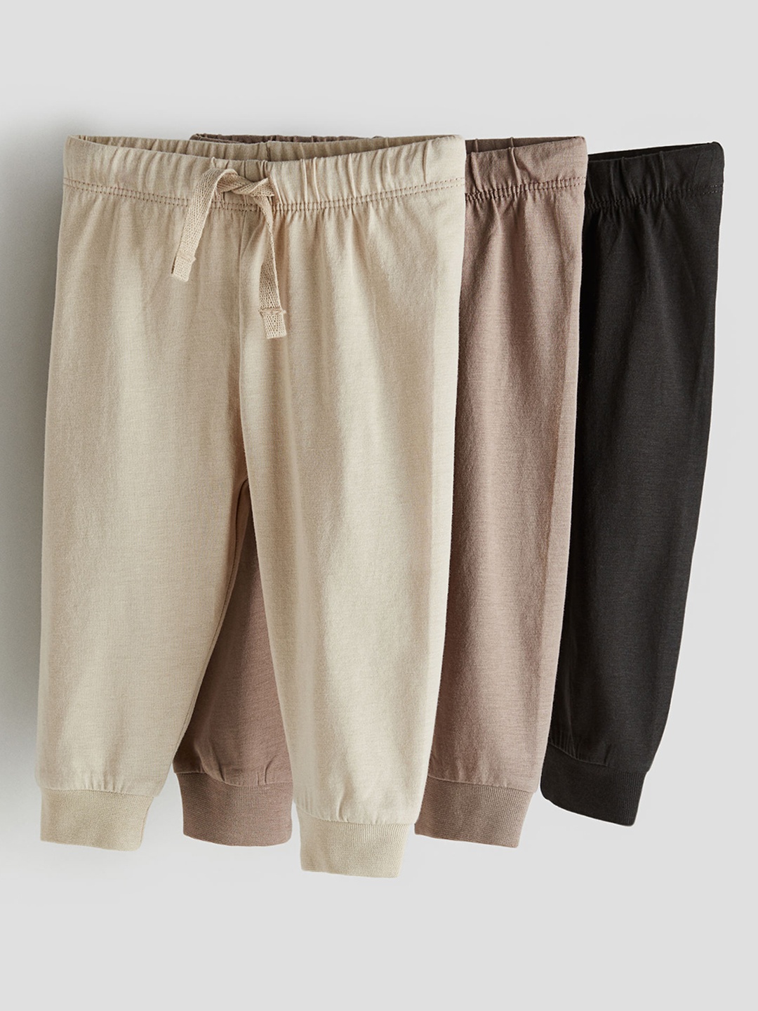 

H&M Boys 3-Pack Cotton Jersey Joggers, Beige