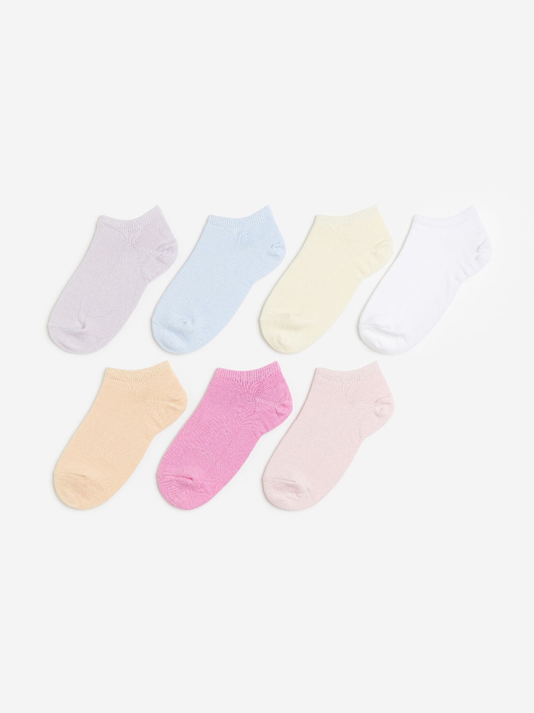 

H&M Girls 7-Pack Trainer Socks, Pink