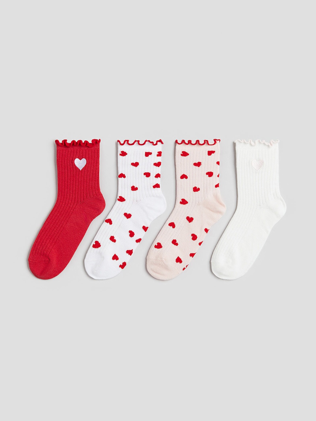 

H&M Girls 4-Pack Socks, Red