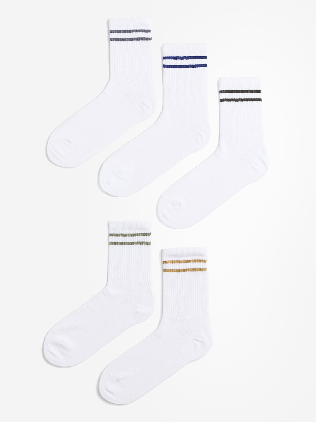 

H&M Men 5-Pack DryMove Sports Socks, White