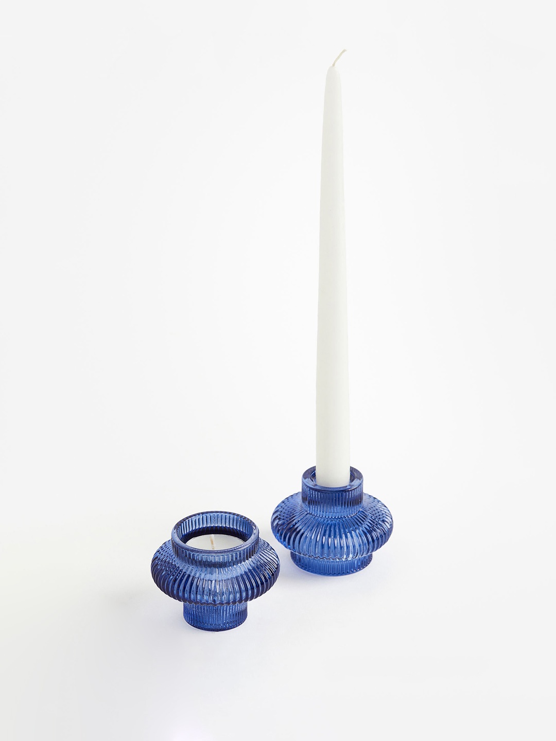 

H&M Blue Glass Candle Lantern