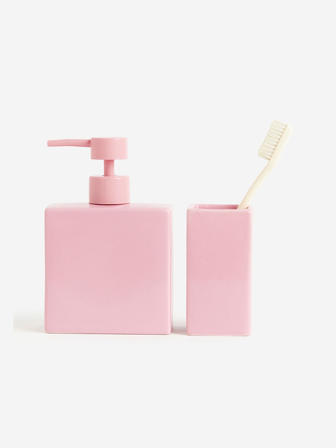 

H&M Pink Stoneware Toothbrush Mug