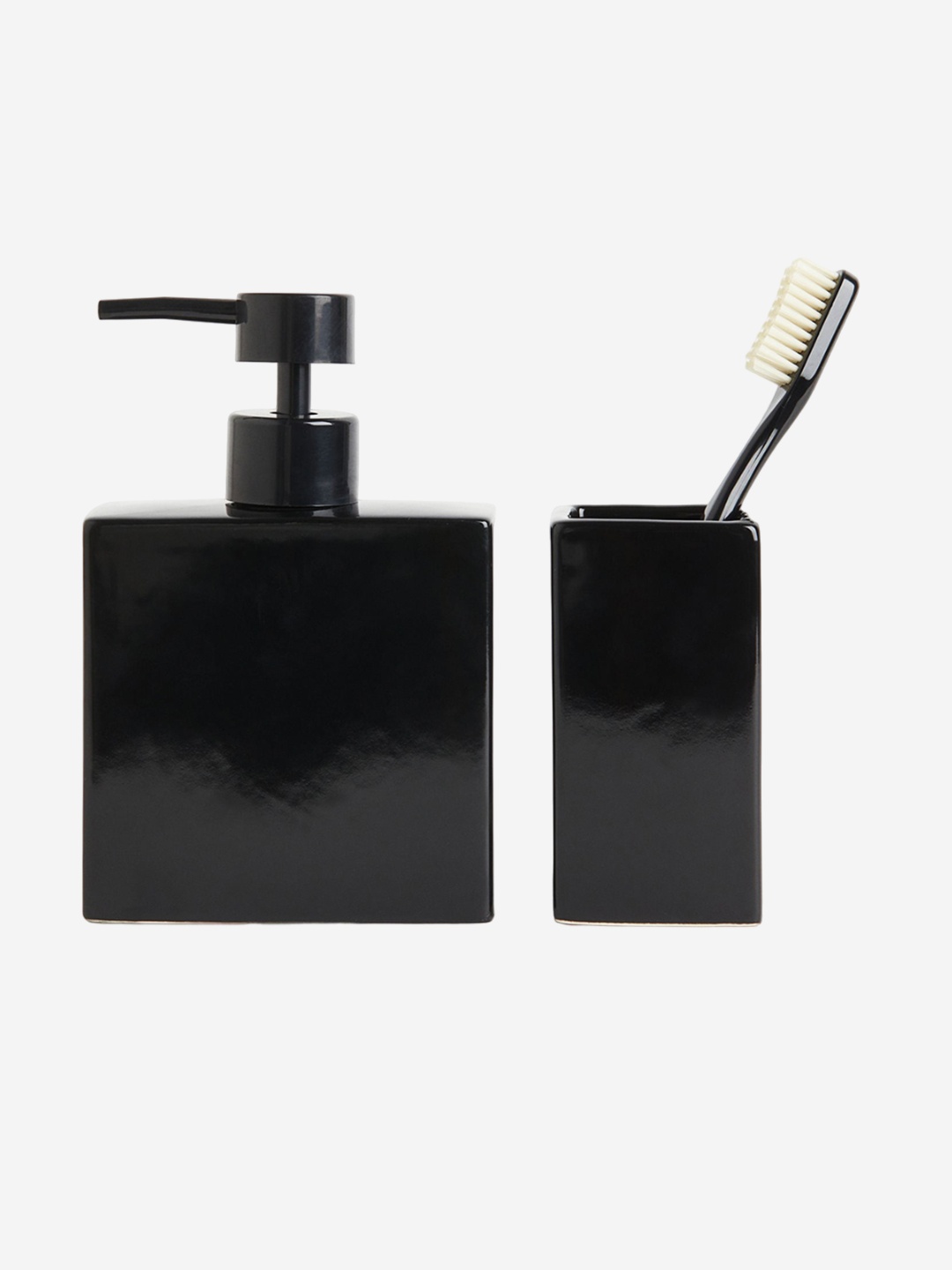 

H&M Black Stoneware Toothbrush Mug