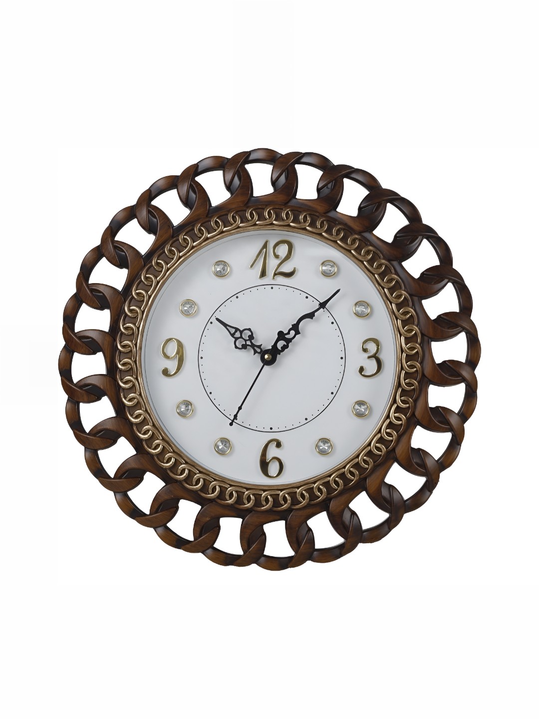 

Sigaram Black & White Textured Round Shaped Analogue Wall Clock