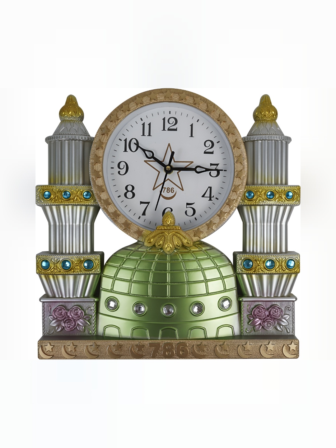 

Sigaram Silver-Toned & White Textured Contemporary Wall Clock