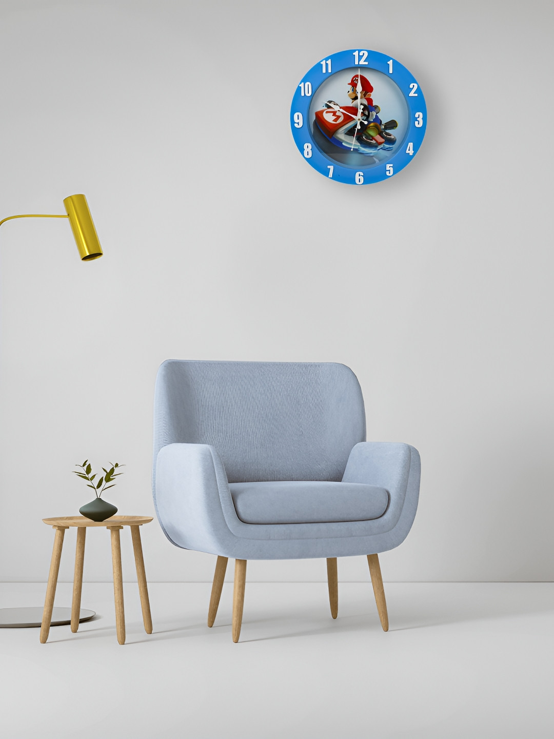 

Sigaram Blue Round Contemporary Wall Clock