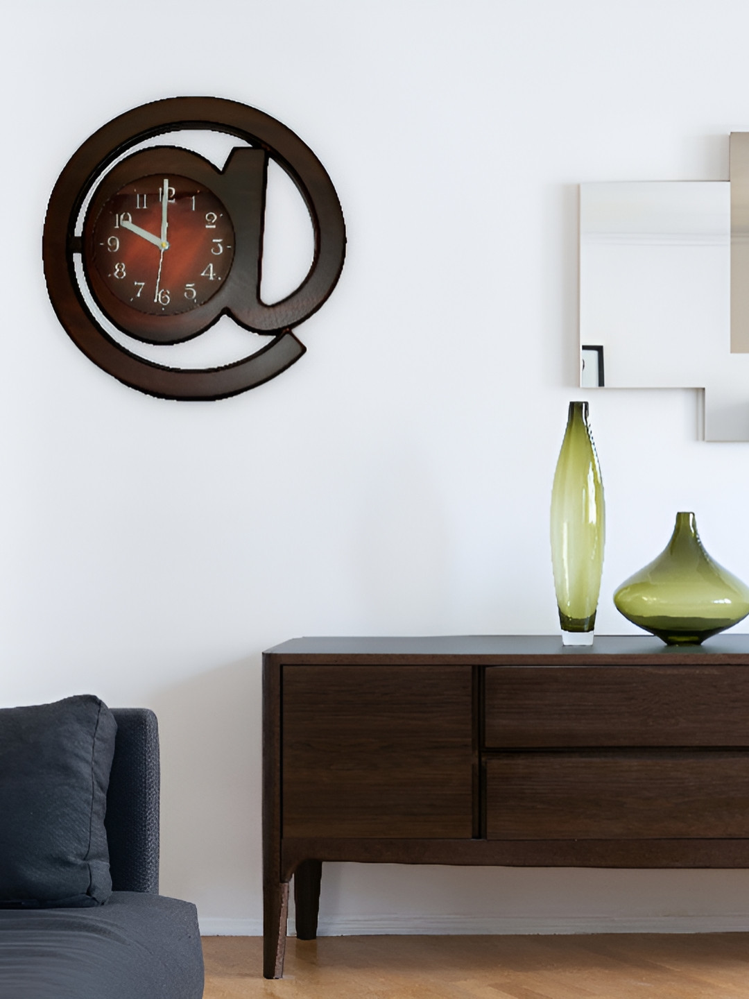 

Sigaram Brown & Grey Printed Round Contemporary Wall Clock