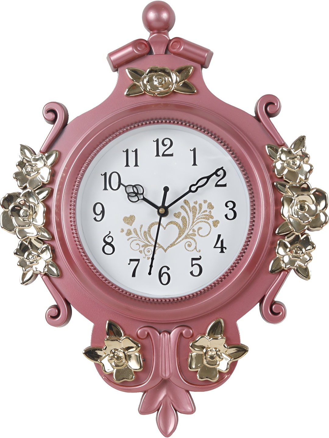 

Sigaram Pink & Gold Toned Textured Round Analogue Wall Clock