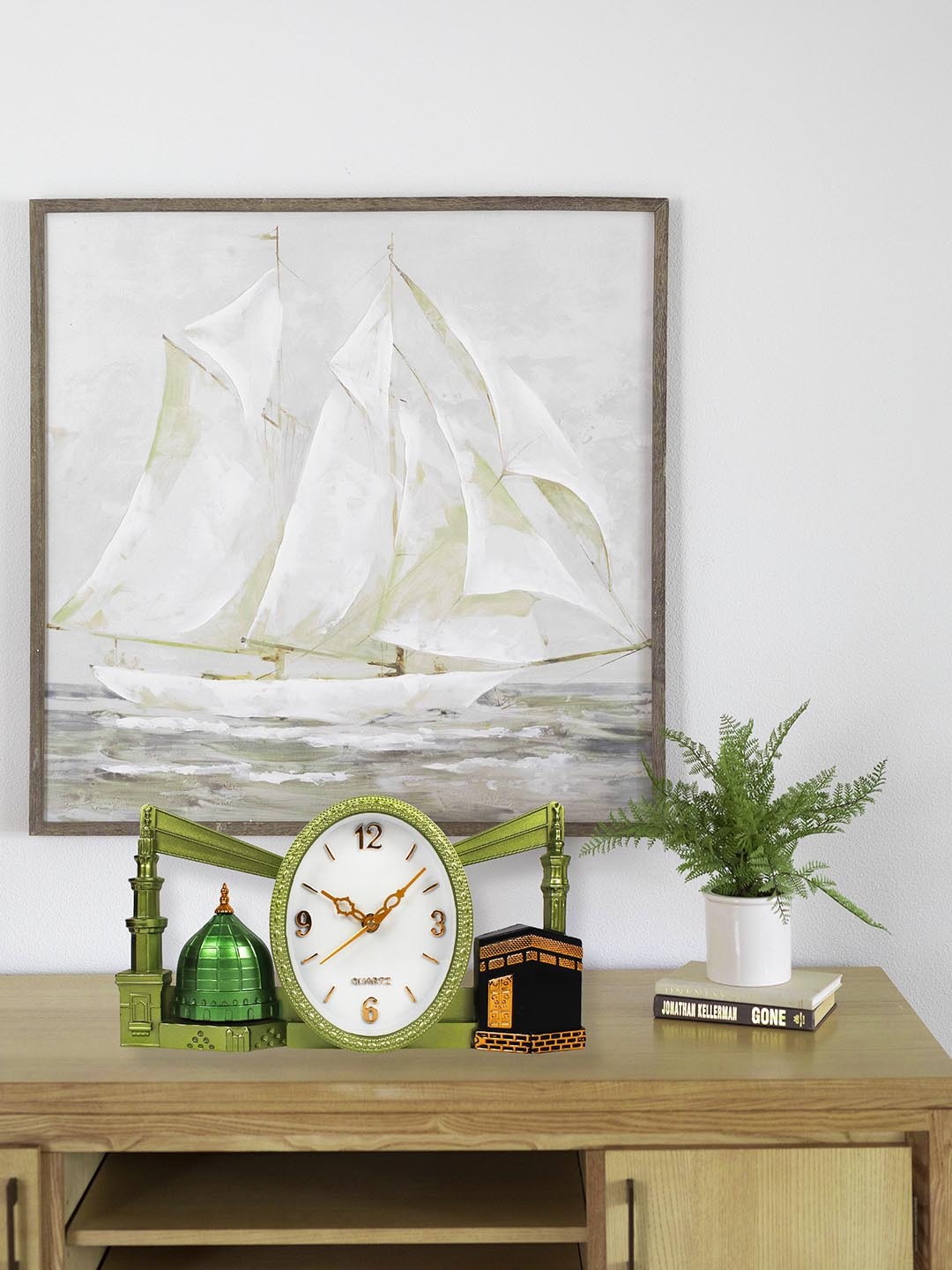 

Sigaram Green Textured Regular Wall Clock
