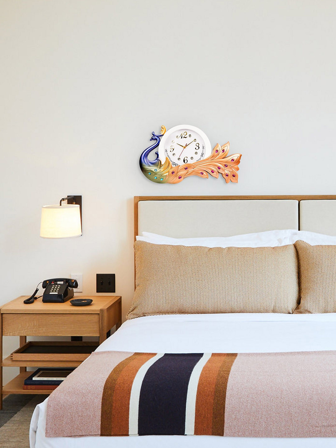

Sigaram White & Gold Toned Printed Analogue Wall Clock