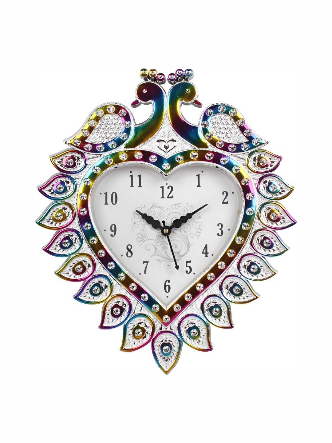 

Sigaram White & Blue Embellished Analogue Wall Clock
