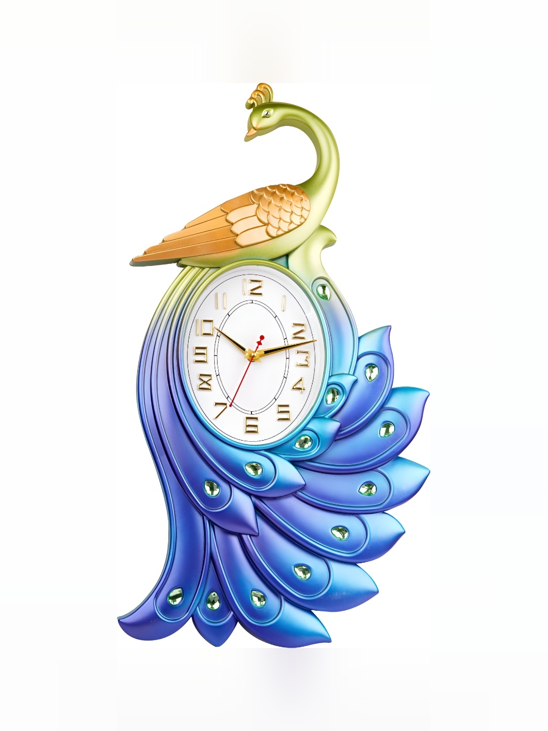 

Sigaram Blue & Green Textured Oval Contemporary Wall Clock
