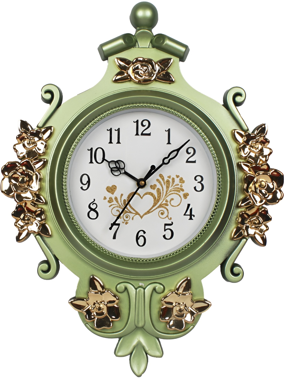 

Sigaram Green Round Shaped Contemporary Anlogue Wall Clock