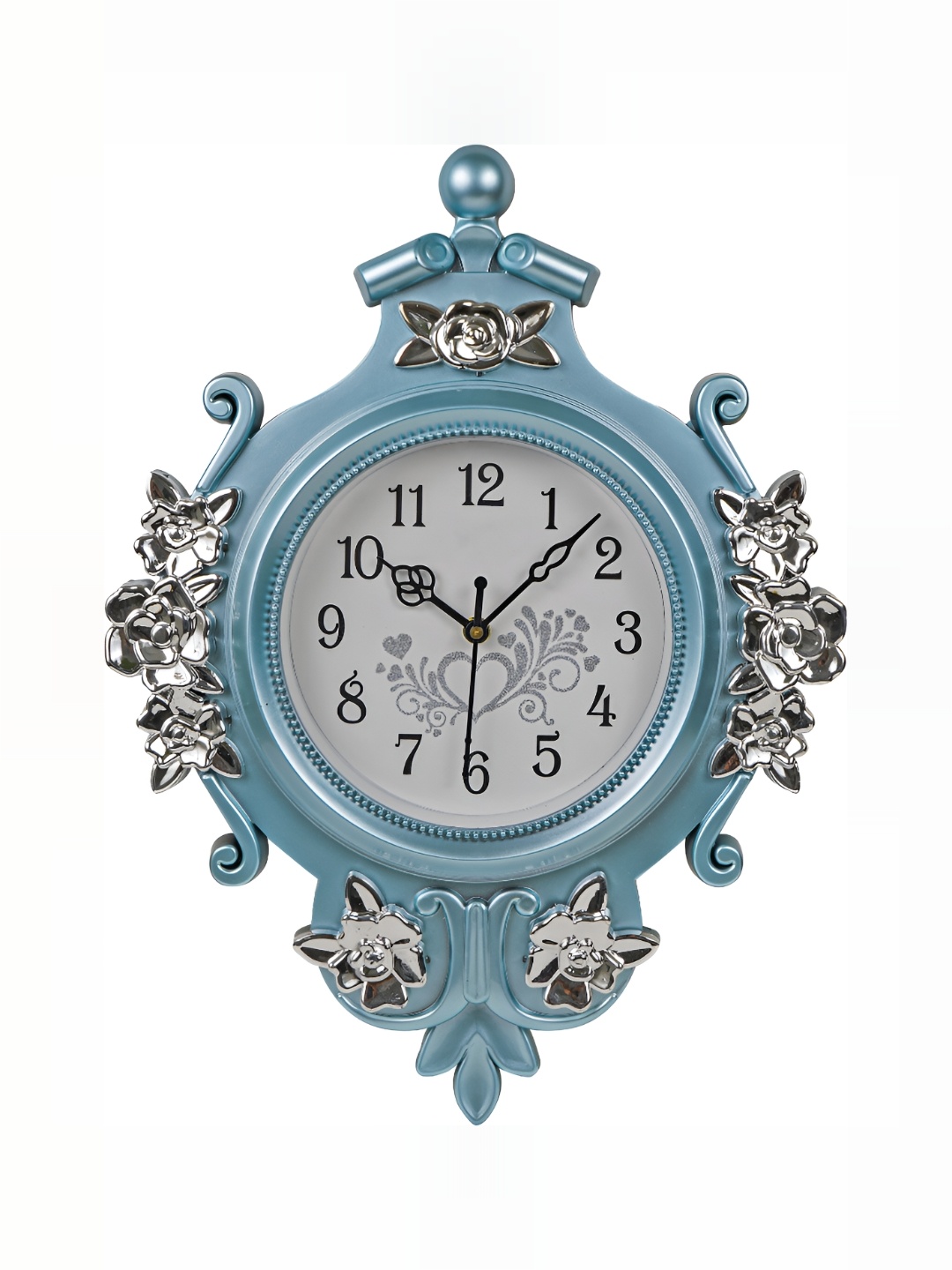 

Sigaram Blue & White Textured Round Shaped Contemporary Wall Clock