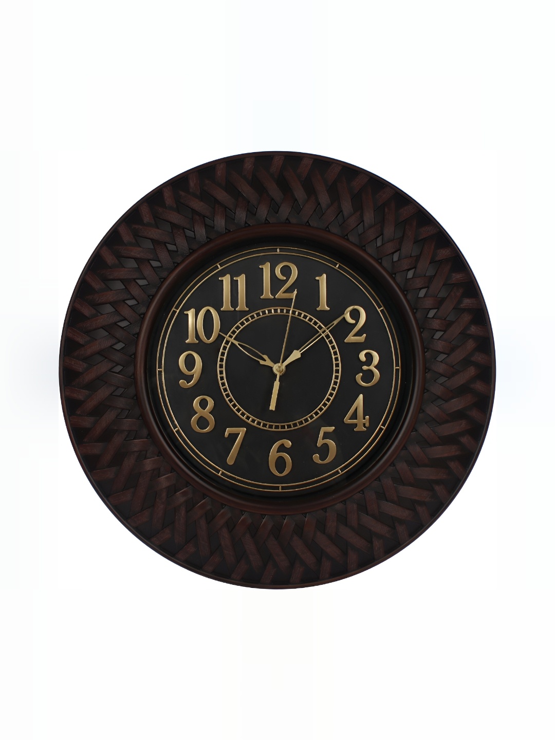 

Sigaram Brown & Gold-Toned Textured Round Shaped Contemporary Wall Clock