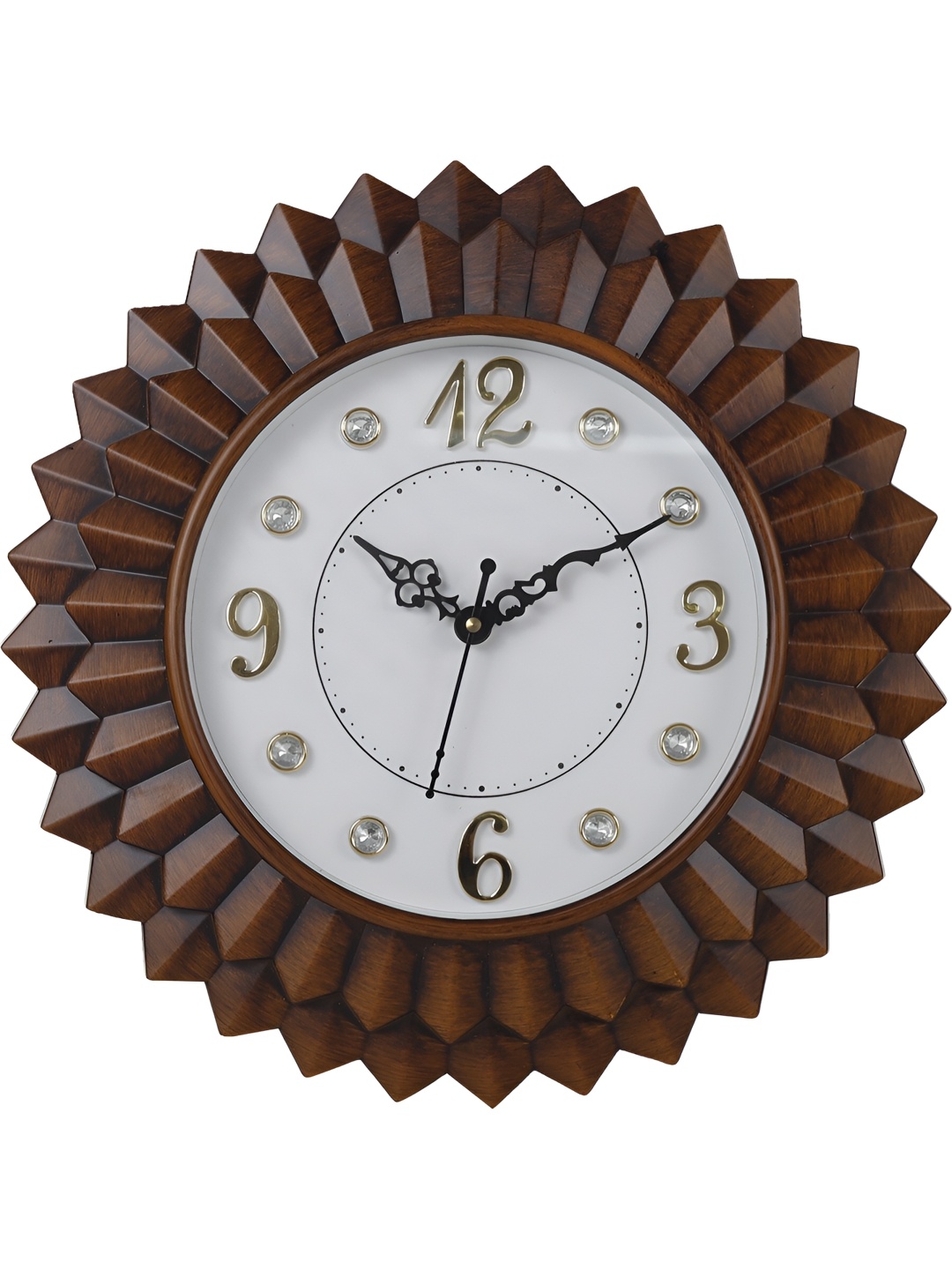 

Sigaram Brown & White Textured Round Shaped Analogue Wall Clock