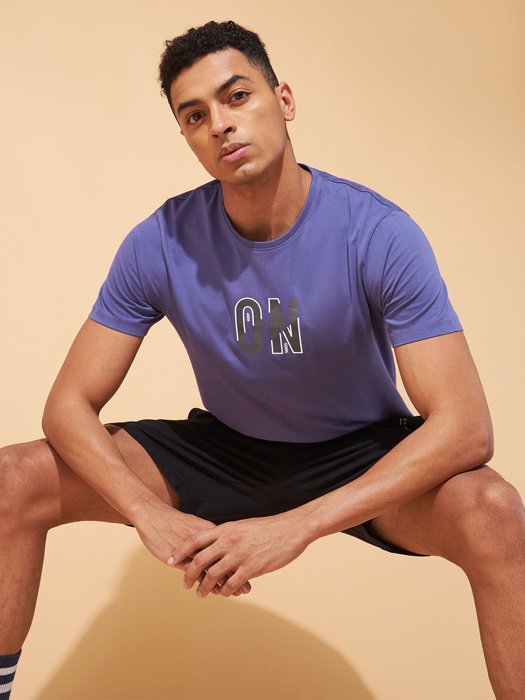 

CULT Keep On Going Print T-shirt, Purple