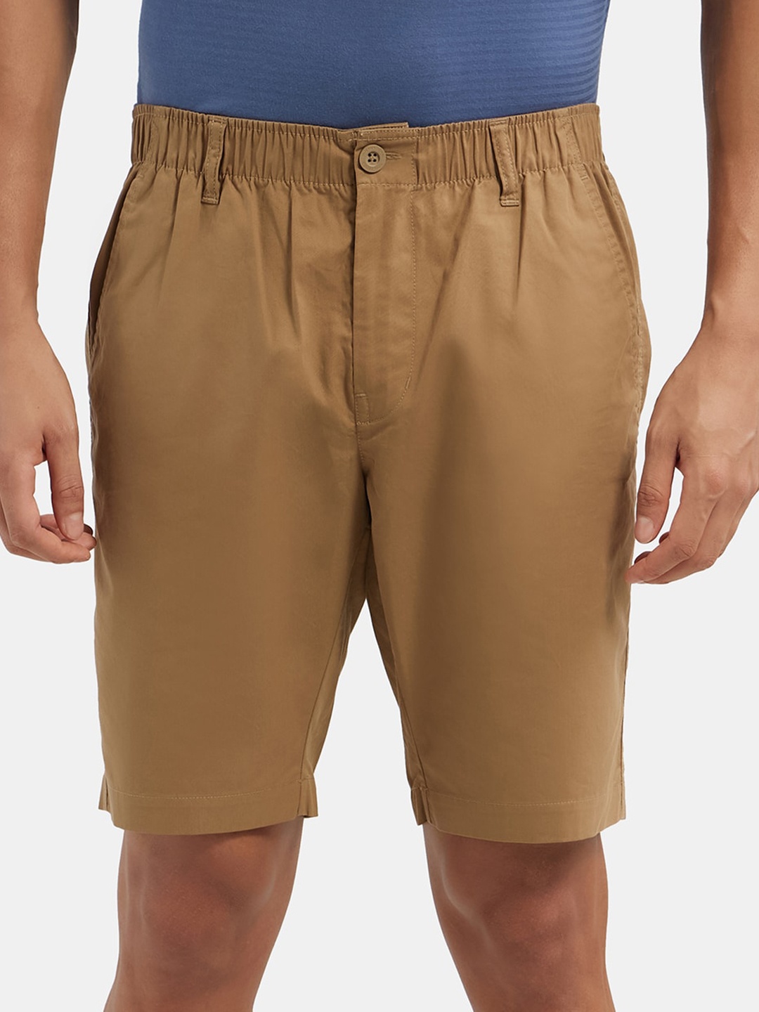 

Jockey Combed Mercerised Cotton Woven Straight Fit Shorts with Side Pockets-1203, Brown