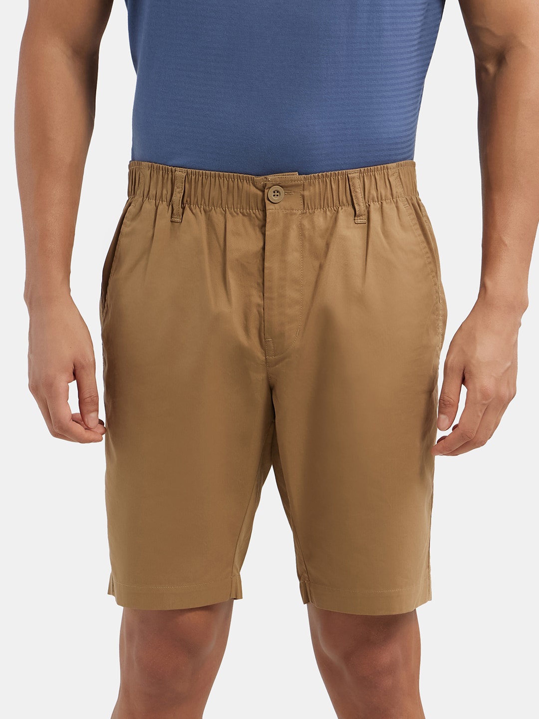 

Jockey Combed Mercerised Cotton Woven Straight Fit Shorts with Side Pockets-1203, Brown