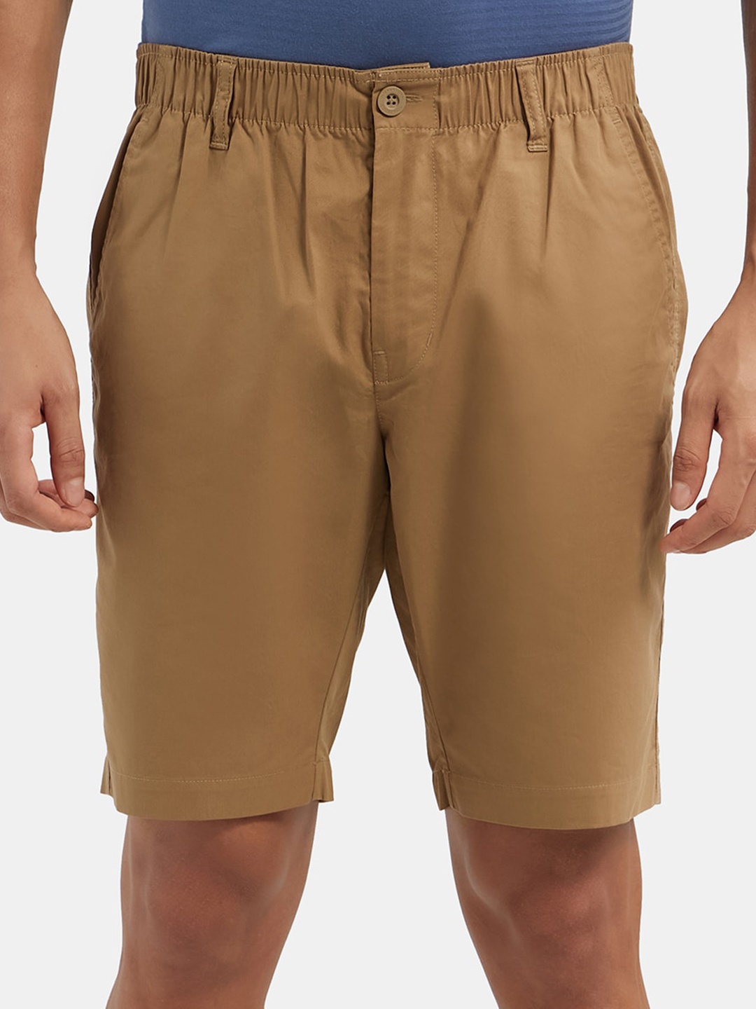 

Jockey Combed Mercerised Cotton Woven Straight Fit Shorts with Side Pockets-1203, Brown