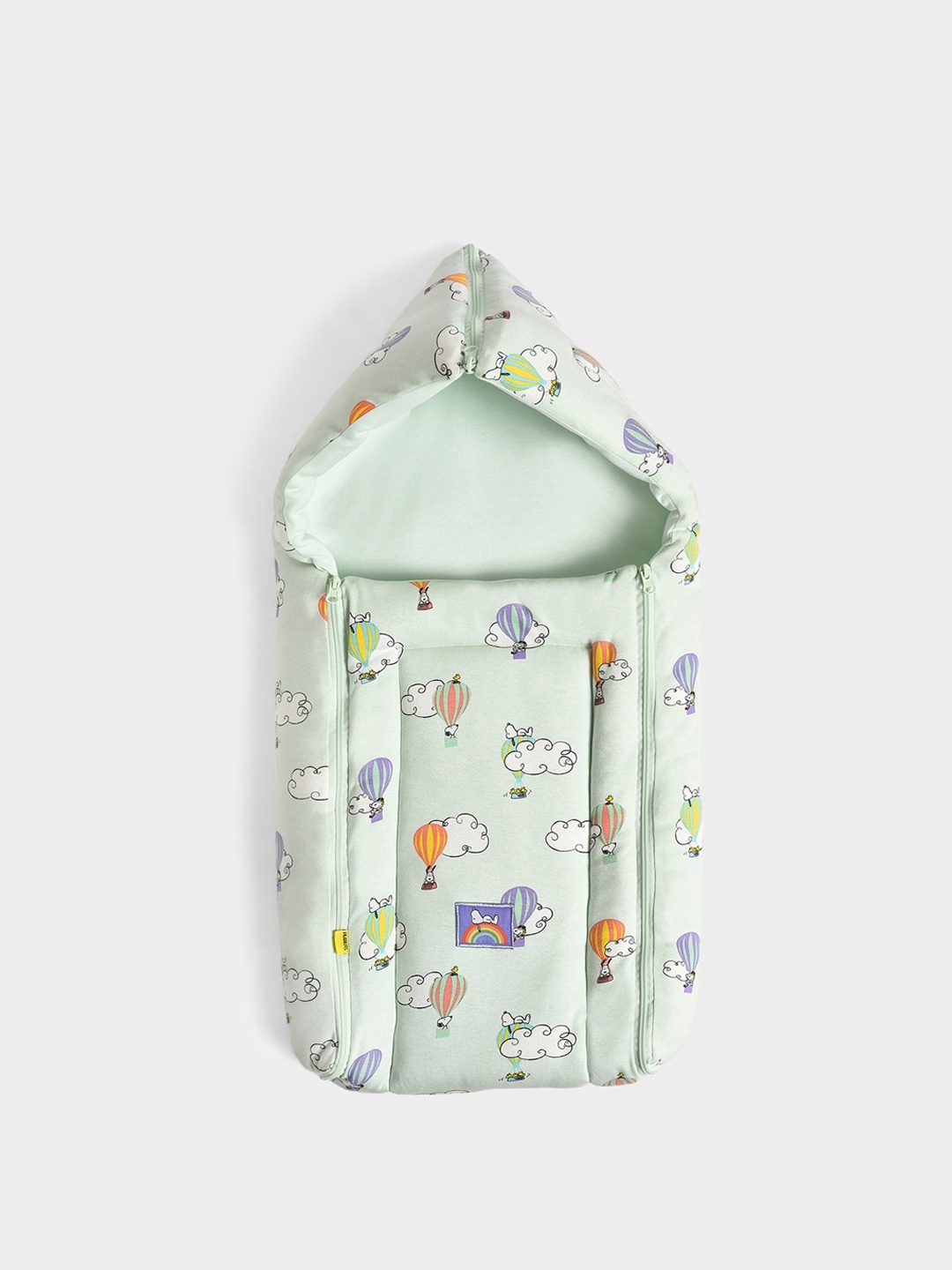 

MiArcus Peanuts Snoopy Printed Baby Nest, Sea green