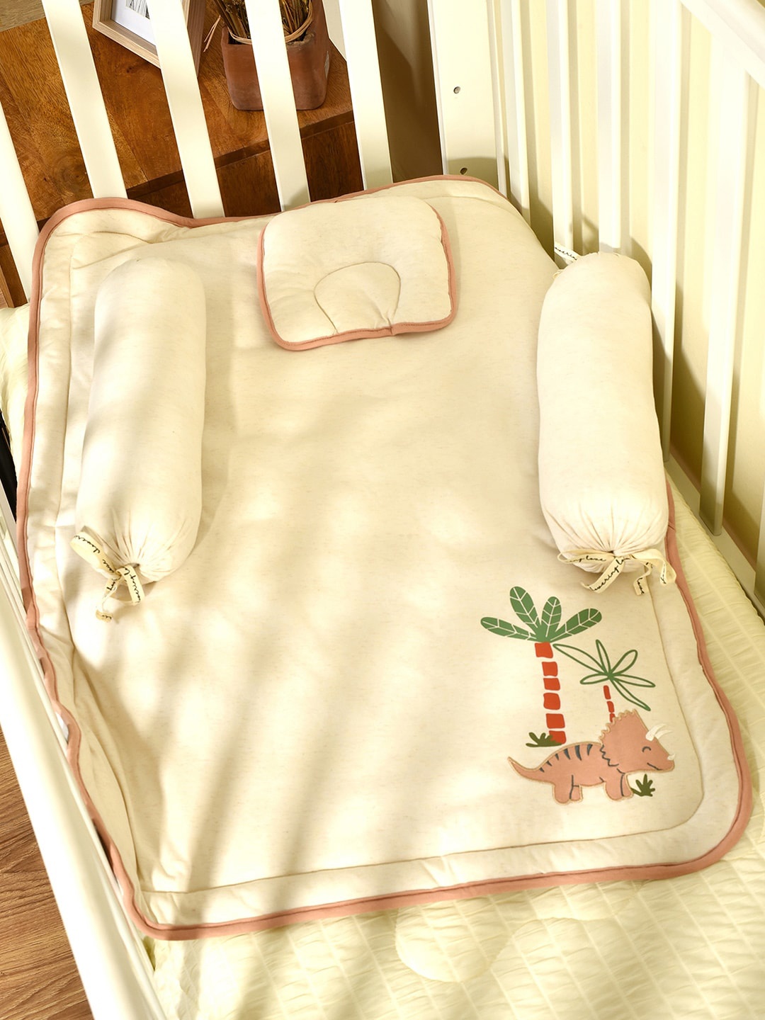 

MiArcus Cotton Printed & Patch Work Mattress Set, Cream