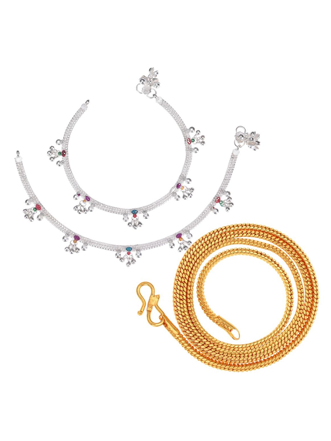 

AanyaCentric Gold-Plated & Silver Plated Necklace & Anklets