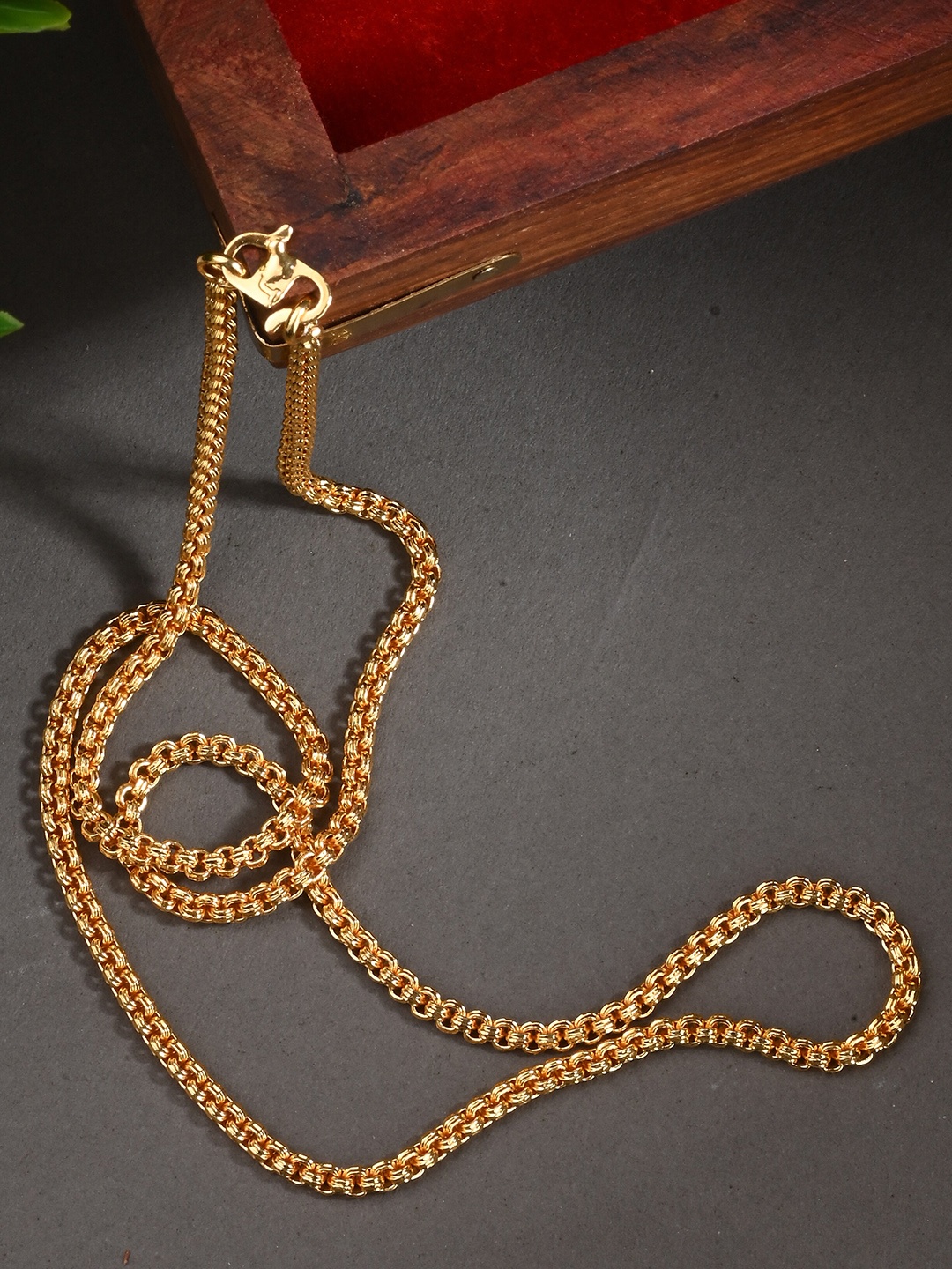 

AanyaCentric Set Of 2 Silver-Plated Anklets With Gold-Plated Chain