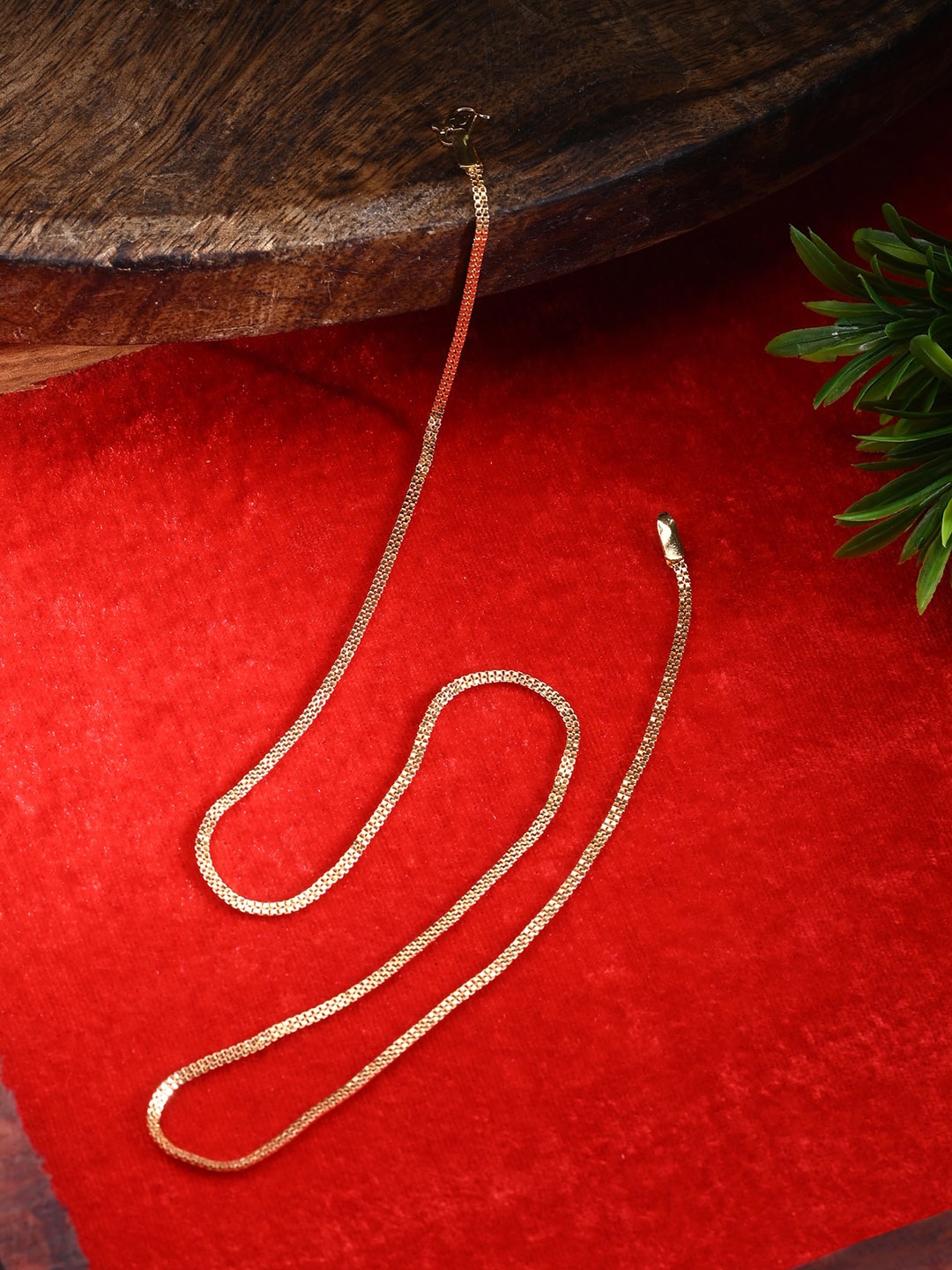 

AanyaCentric Set Of 2 Silver-Plated Anklets With Gold-Plated Chain