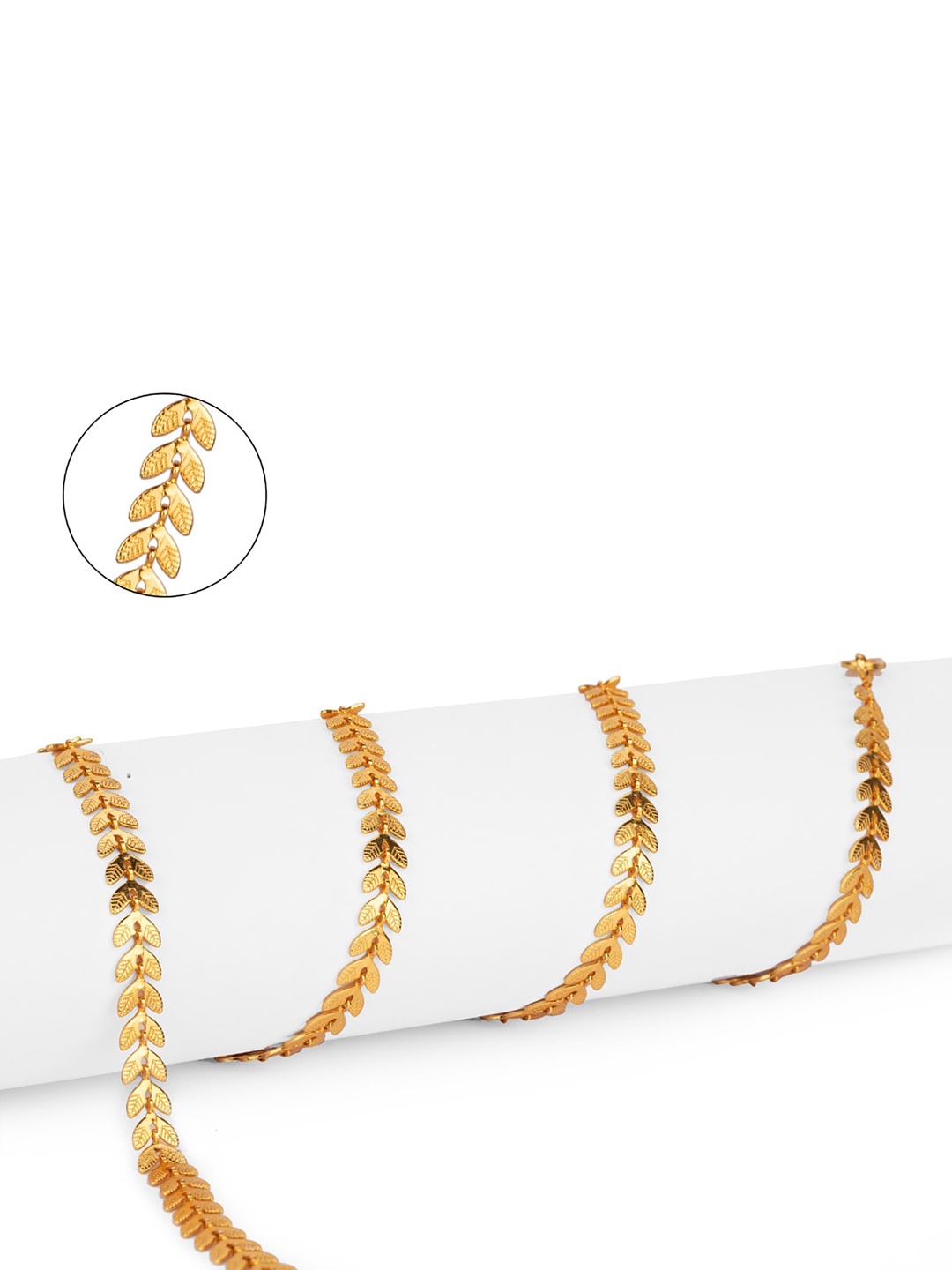 

AanyaCentric Silver & Gold-Plated Beaded Temple Jewellery Set