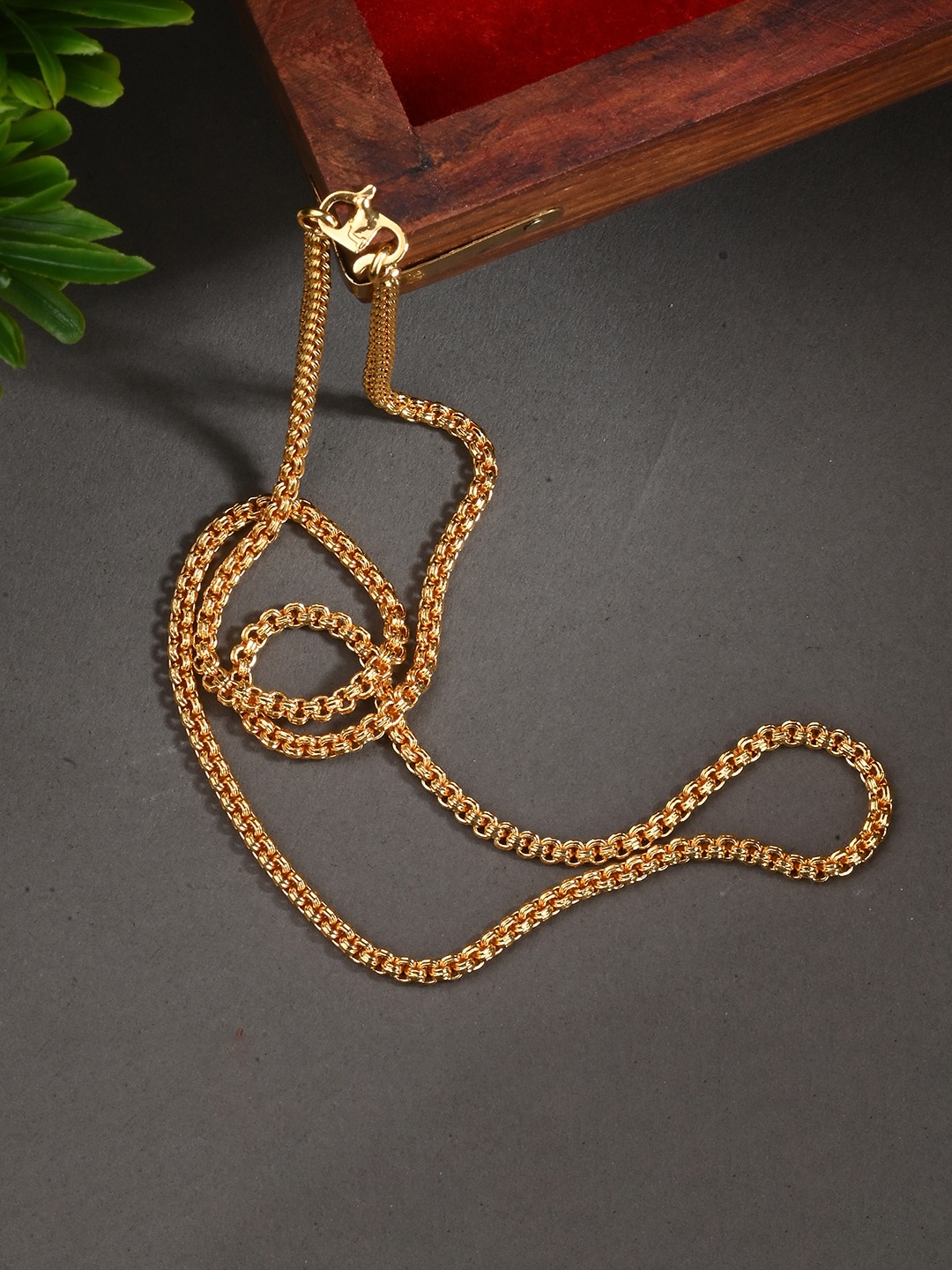 

AanyaCentric Set Of 2 Silver-Plated Anklets With Gold-Plated Chain Jewellery Set