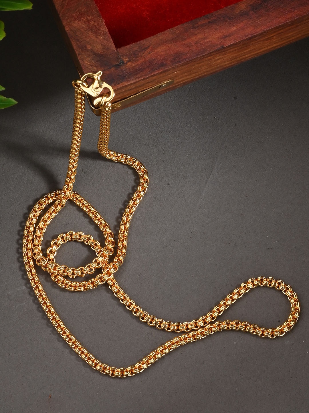 

AanyaCentric Set Of 2 Silver-Plated Anklets With Gold-Plated Chain